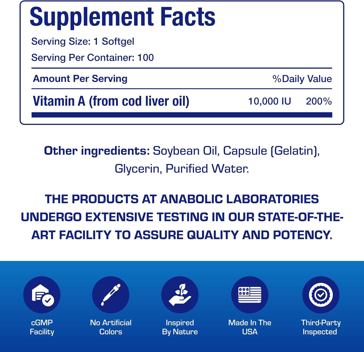 Vitamin A 10000 IU Softgels - Clinical Formula Vitamin A Supplement from Cod Liver Oil with Broad Spectrum Retinoids for Eye Care Vision Support & Reproductive Health - Made in The USA - 100 Servings Nirvana Guru