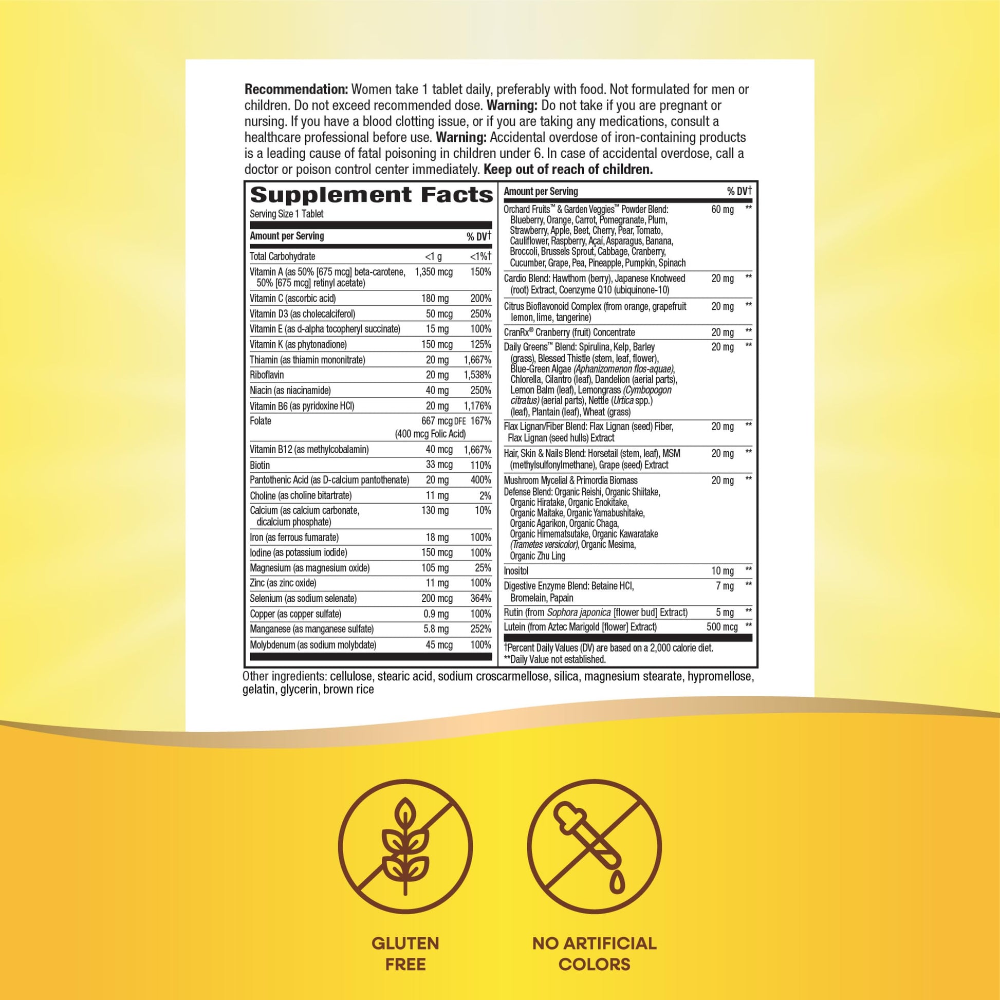 Nature's Way Alive! Women's Daily Ultra Multivitamin, High Potency Formula, Promotes Energy Metabolism and Muscle Function*, with Methylated B12, 60 Tablets - Nirvana Guru