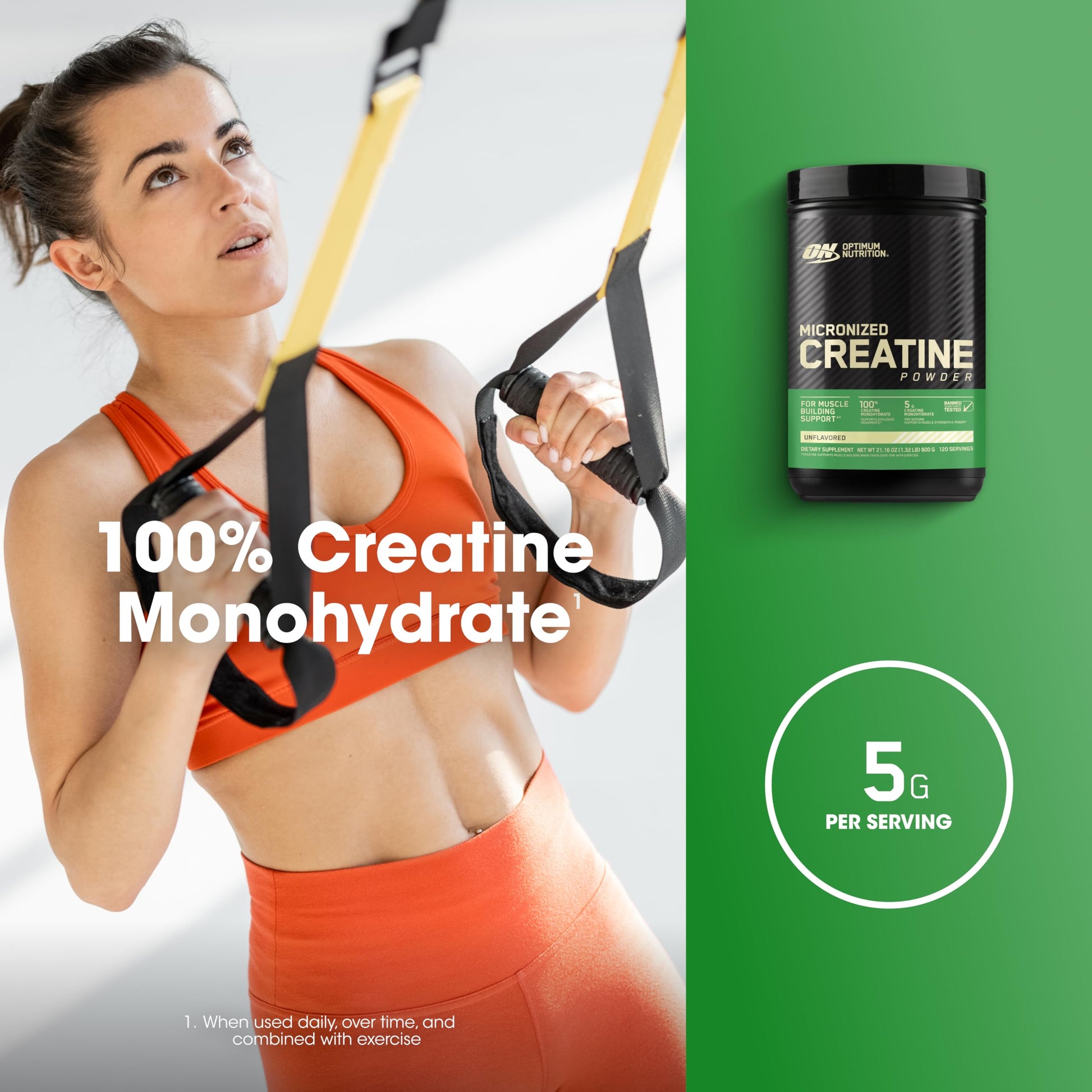 Optimum Nutrition Micronized Creatine Monohydrate Powder, Unflavored, 120 Servings, 600 Grams (Packaging May Vary) Nirvana Guru