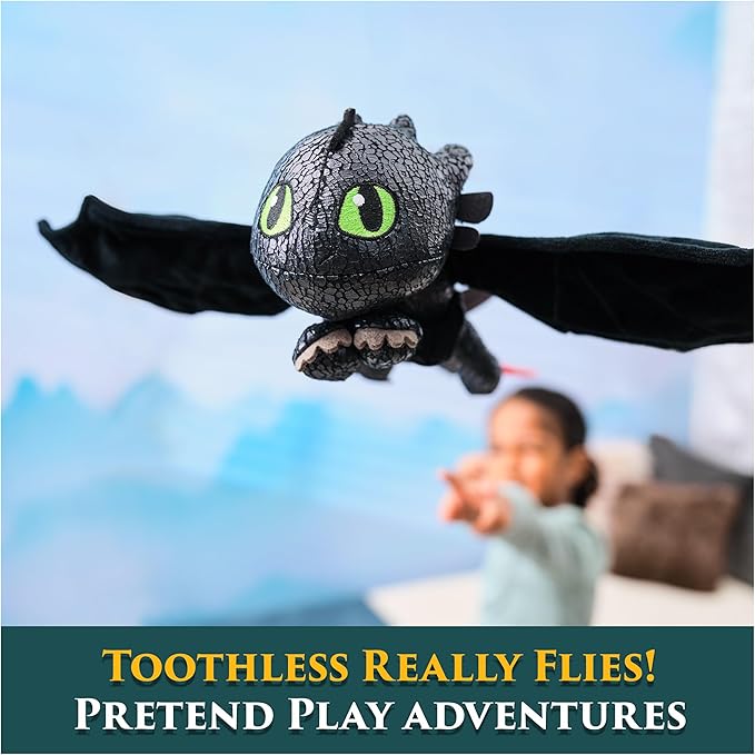 Dreamworks Dragons How to Train Your Dragon, Hug and Glide Toothless Plush Toy, 12” Dragon Stuffed Animal, Kids Toys for Boys Ages 4 and Up nirvanaguru