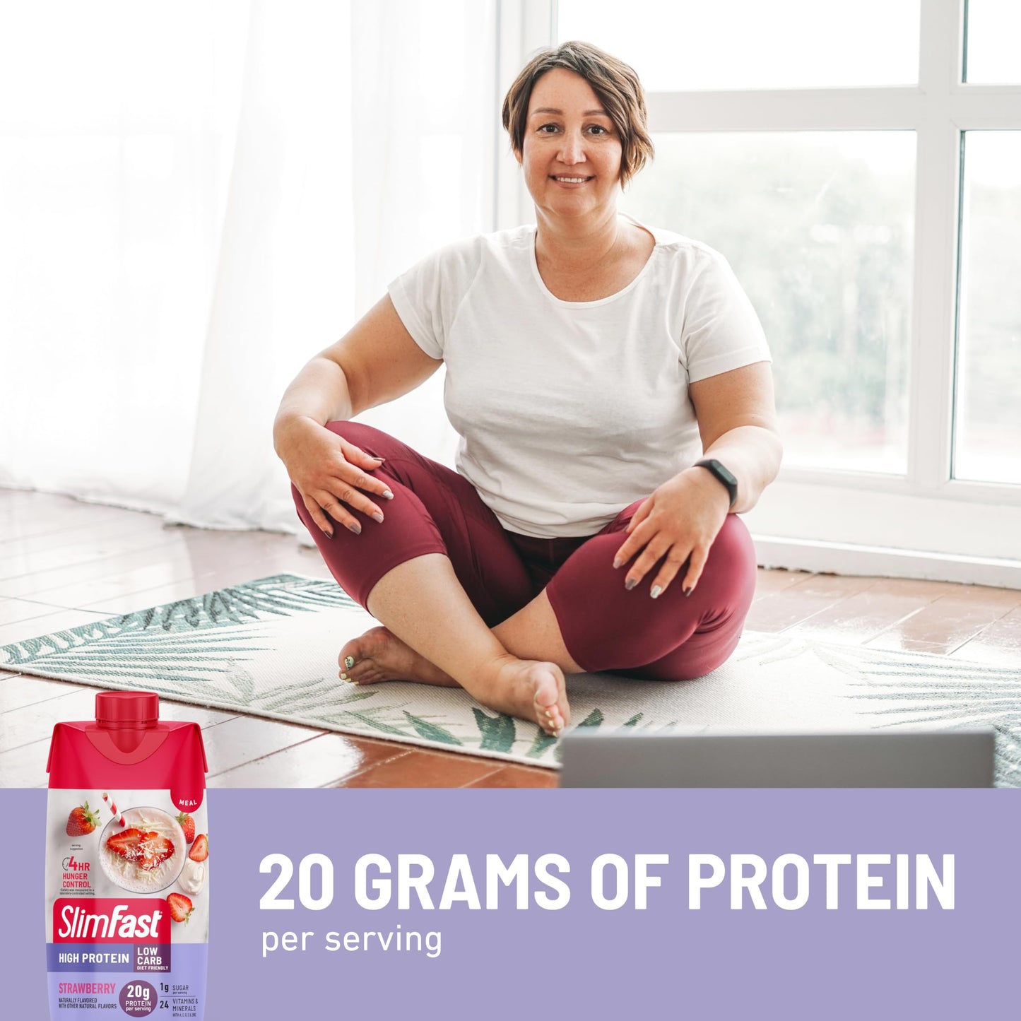 SlimFast Protein Shake with Caffeine, Caramel Macchiato- 20g Protein, Meal Replacement Shakes, High Protein with Low Carb and Low Sugar, 24 Vitamins and Minerals, 12 Count (Pack of 1)