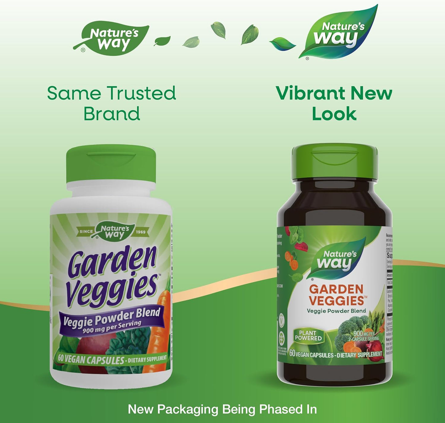Nature's Way Garden Veggies, Veggie Powder Blend, 900 mg per 2-Capsule Serving, 60 Vegan Capsules (Packaging May Vary) - Nirvana Guru