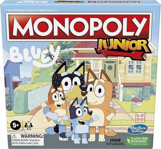 Hasbro Gaming Monopoly Junior Bluey Edition Board Game | Kids Play as Bluey, Bingo, Mum & Dad for Girls & Boys | Ages 5+ (Amazon Exclusive) nirvanaguru