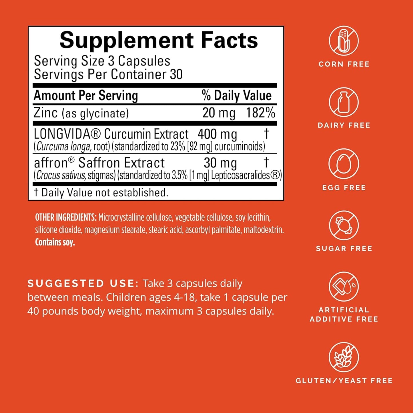 Dr Amen BrainMD Happy Saffron Plus - 90 Capsules - With Saffron Flower Extract, Curcumin & Zinc - Vegan, Gluten Free - 30 Servings Nirvana Guru