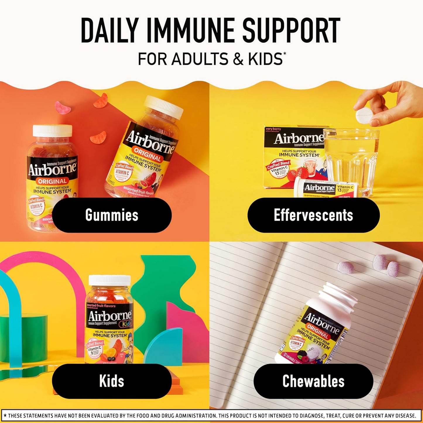 Airborne 1000mg Vitamin C + Zinc Sugar Free Multivitamin Immune Support Effervescent Fizzy Drink Tablets, Zesty Orange Flavor with Powerful Antioxidants Vitamins A C & E, 30 Tablets (3 Pack) Nirvana Guru