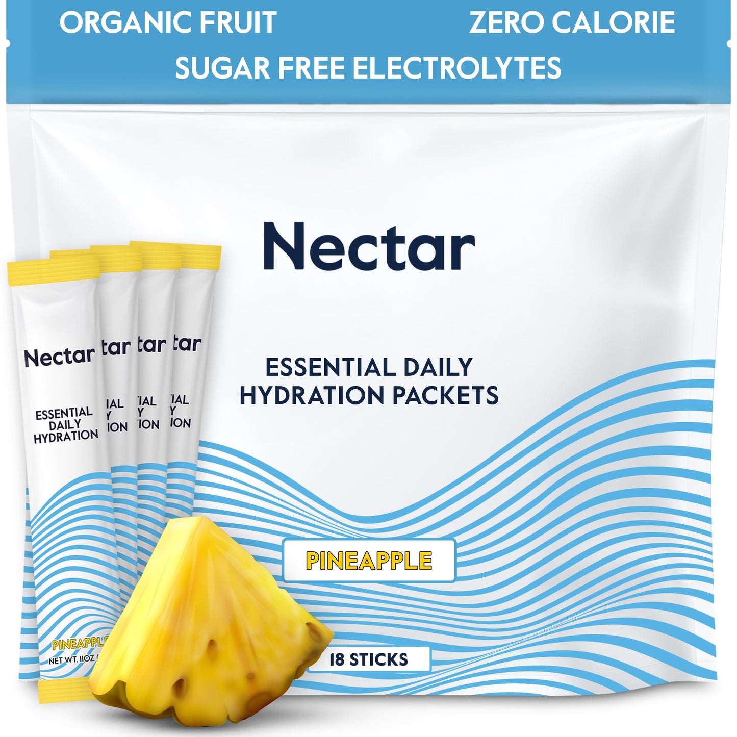 Nectar Hydration Packets - Electrolytes Powder Packets - Sugar Free & 0 Calorie - Organic Fruit Liquid Daily IV Hydrate Packets for Dehydration Relief & Rehydration (Tropical 30 Pack) - Nirvana Guru