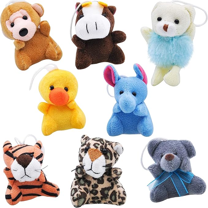 JOYIN 24 Pack Mini Animal Plush Toy Assortment (24 Units 3" Each), Animals Keychain Decoration for Kids, Small Stuffed Animal Bulk for Kids, Carnival Prizes, School Gifts, Halloween Goodie Bags nirvanaguru