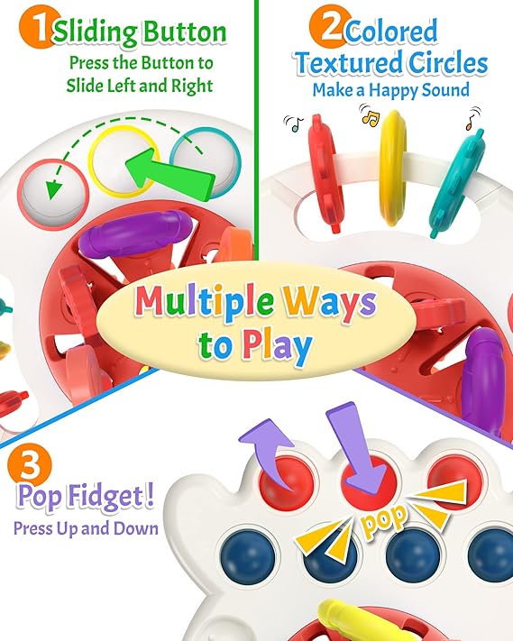 Yetonamr Baby Sensory Montessori Toys for 6-12-18 Months, Pull String Silicone Teething Toy, Toddler Birthday Gift Travel Toy for 1 2 Year Old Boy Girl Infant 8 9 10 Months Old nirvanaguru