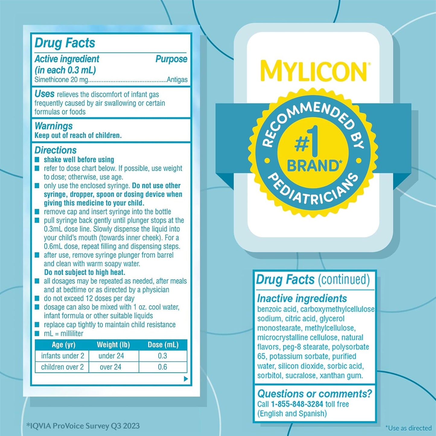 MYLICON Gas Relief Drops for Infants and Babies, Dye Free Formula, 1 Fluid Ounce (Updated Syringe) Nirvana Guru