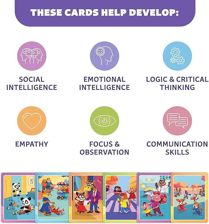 Who What Why Conversation Cards for Kids – Learning Materials for Social Skills, Emotional Intelligence & Critical Thinking – Speech Therapy Resources, Articulation & Sequencing Card Game, Ages 4+ nirvanaguru