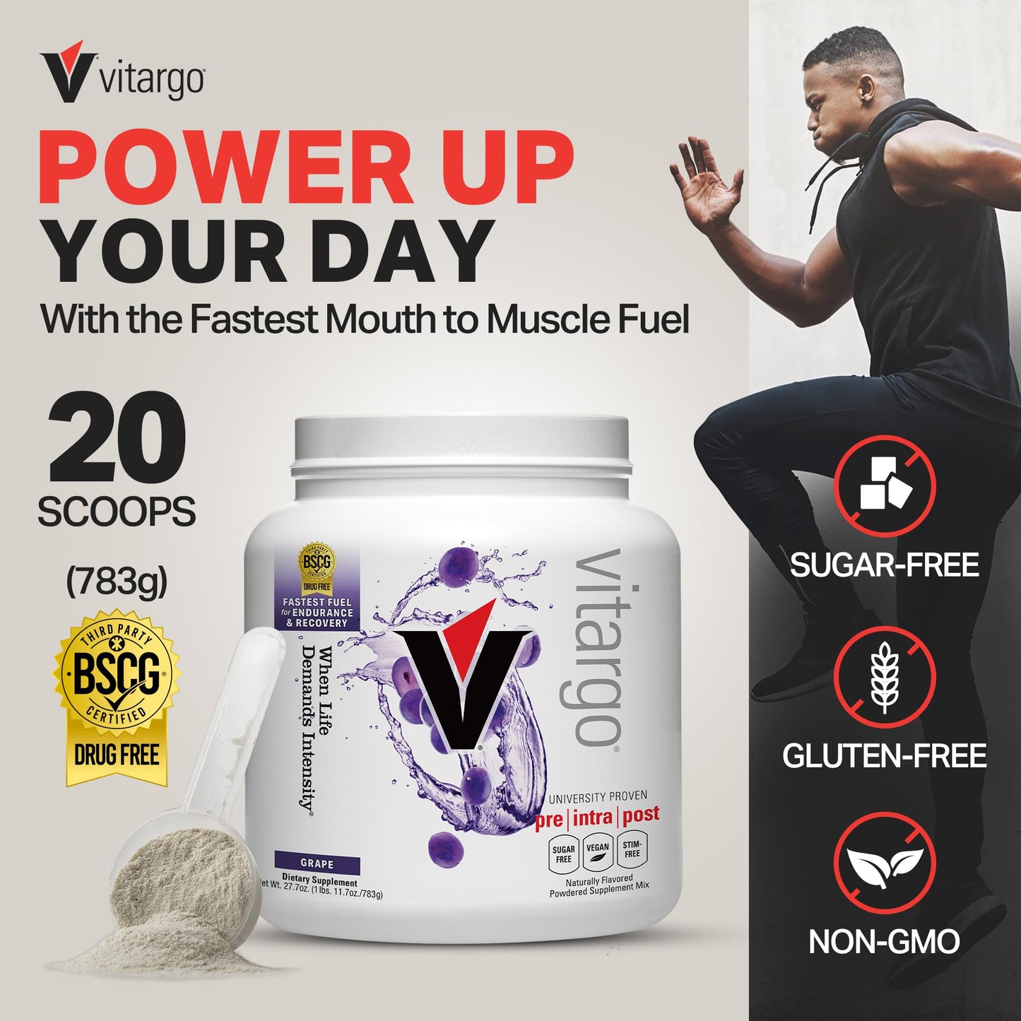 Vitargo Carbohydrate Powder, 2X Faster Absorbing, 4.4 LB Plain, Pre, Intra & Post, Sugar-Free Complex Carb Powder for Recovery, Endurance & Muscle Gain, Made in USA Nirvana Guru