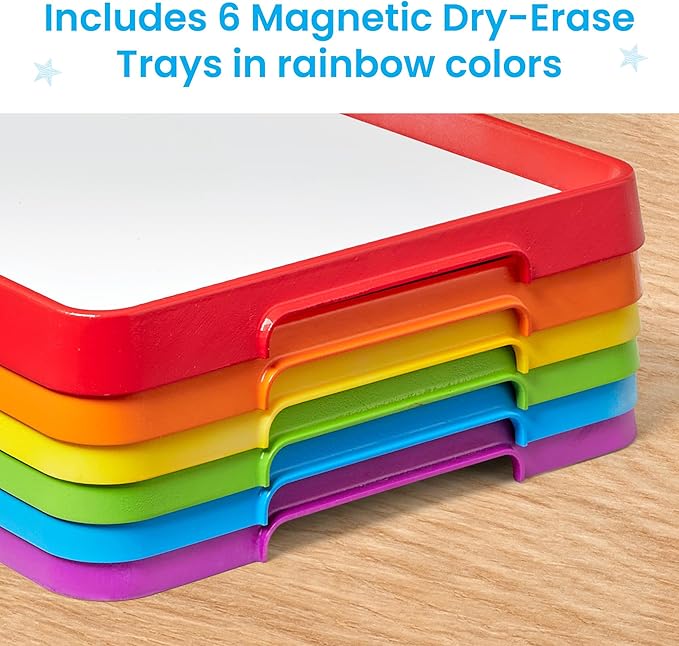 hand2mind Magnetic Dry Erase Activity Trays, Stackable Trays for Classroom, Magnetic Letter Trays, White Boards for Kids, Science of Reading Classroom Materials, Teacher Classroom Supplies Nirvana Guru