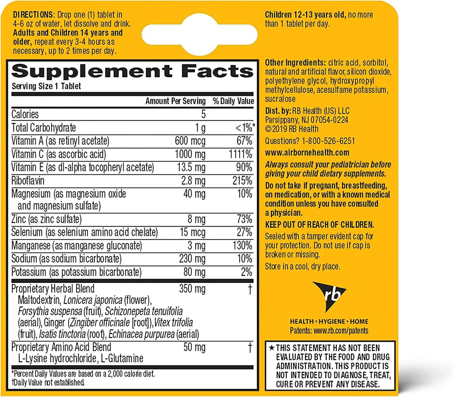 Airborne 1000mg Vitamin C with Zinc Effervescent Tablets, Immune Support Supplement with Powerful Antioxidants Vitamins A C & E - 10 Fizzy Drink Tablets, Zesty Orange Flavor (Zesty Orange (Pack of 3)) Nirvana Guru