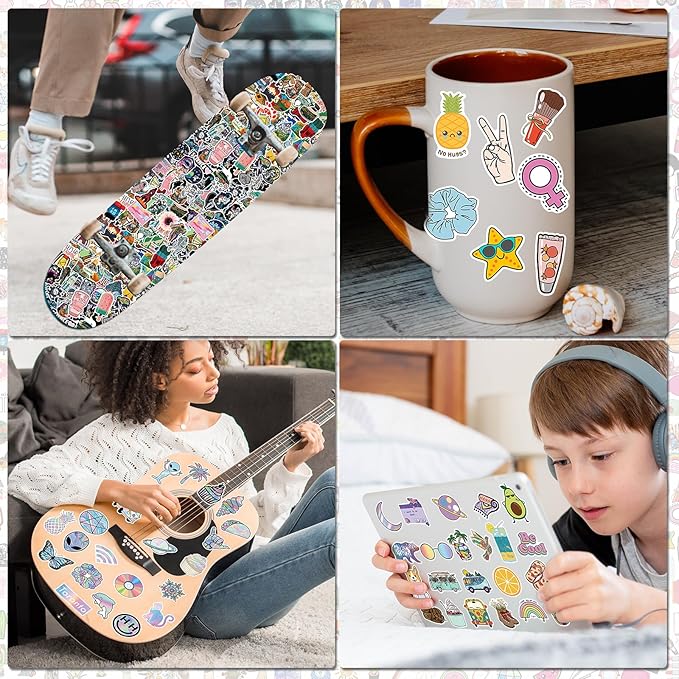 Arme 600 PCS Stickers Pack,Cute Colorful Waterproof Stickers,Vinyl Art Stickers.Stickers for Water Bottles,Skateboards and Notebooks, Laptop Sticker for Teens Girls Kids Adults nirvanaguru