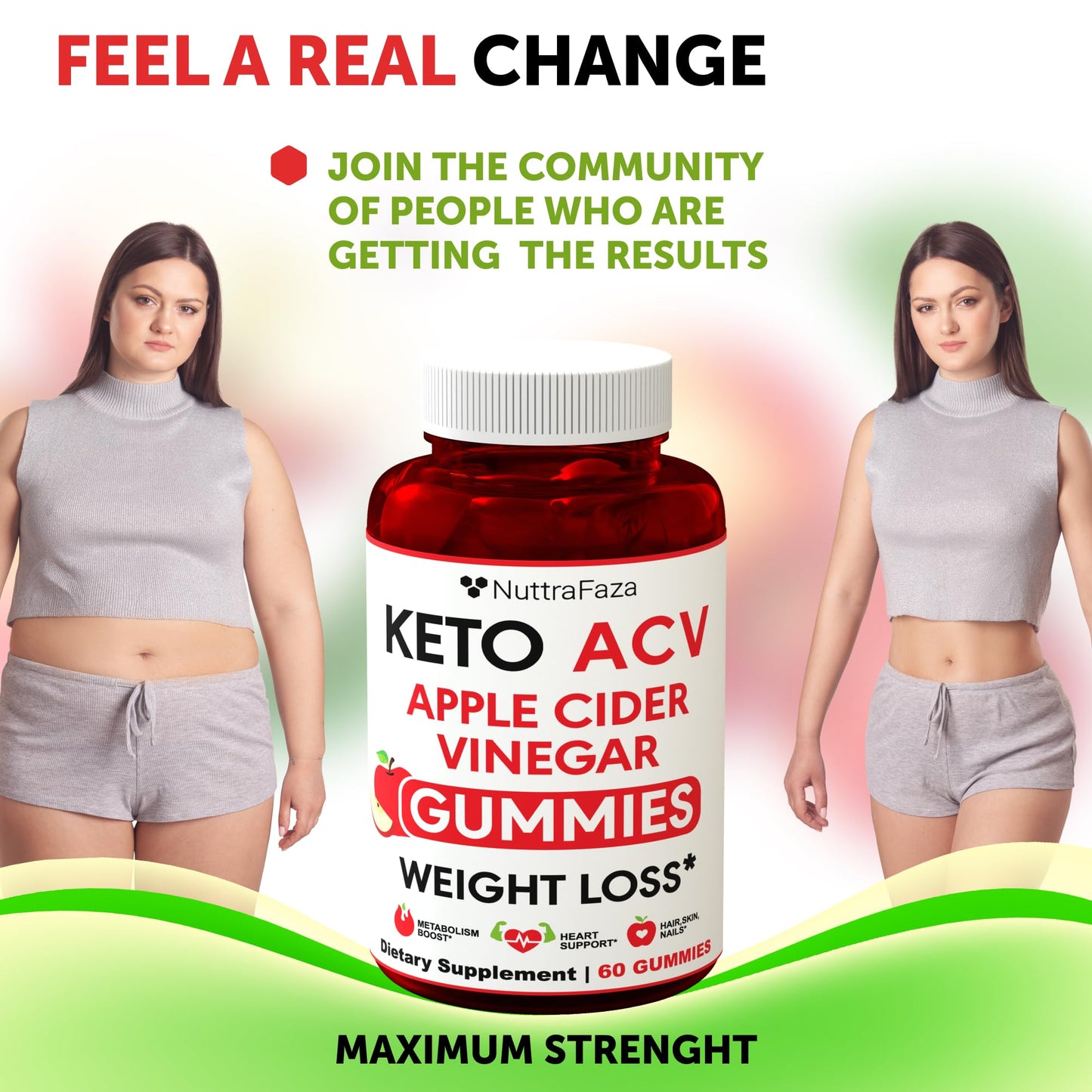 Keto ACV Gummies Advanced Weight Loss - ACV Keto Gummies for Weight Loss for Women and Men - Keto Gummies Supplement - Detox & Cleanse, Digestion - Apple Cider Vinegar - Apple Flavor
