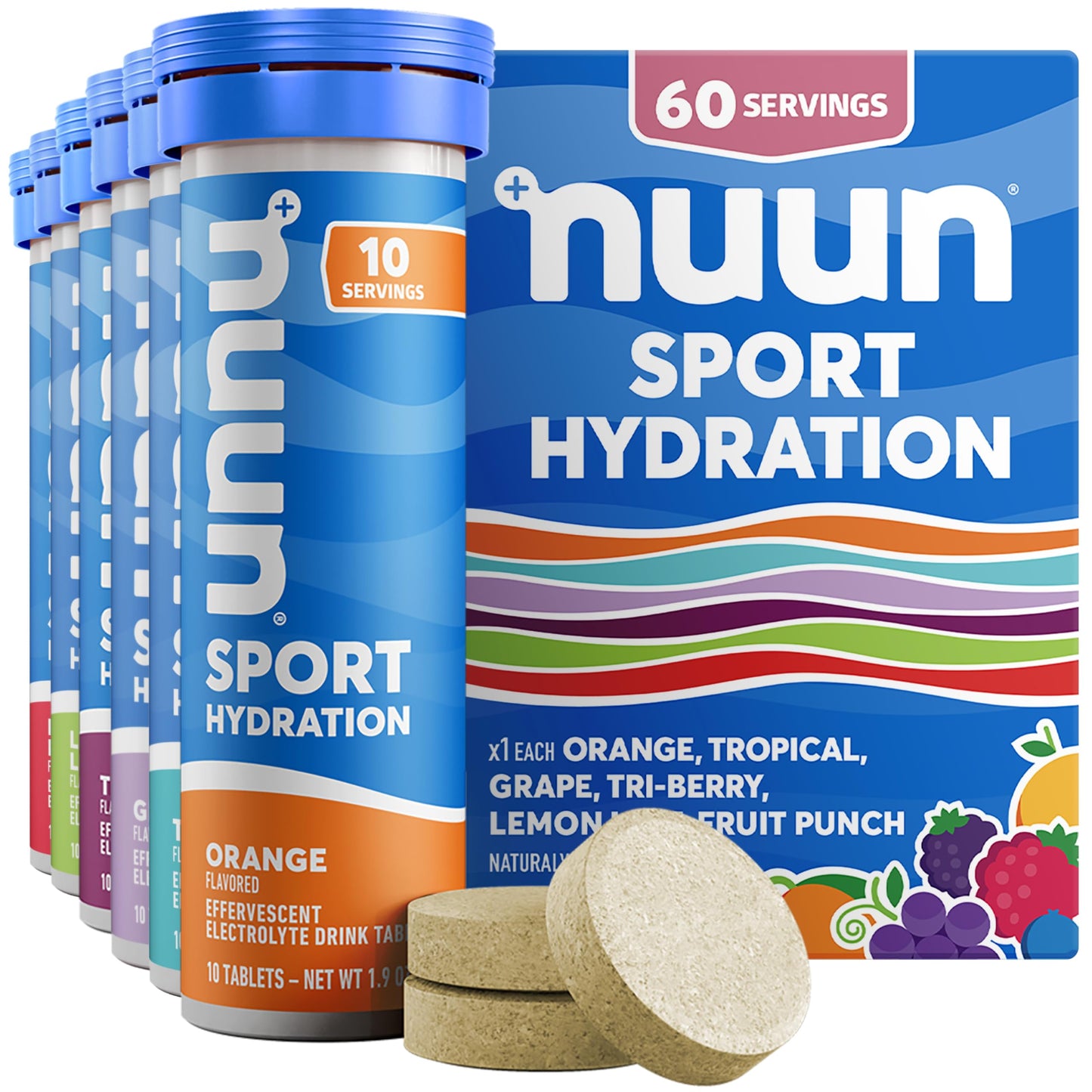 Nuun Sport Electrolyte Tablets with Magnesium, Calcium, Potassium, Chloride & Sodium, Gluten Free & Vegan, Strawberry Lemonade, 4 Pack (40 Servings Total)