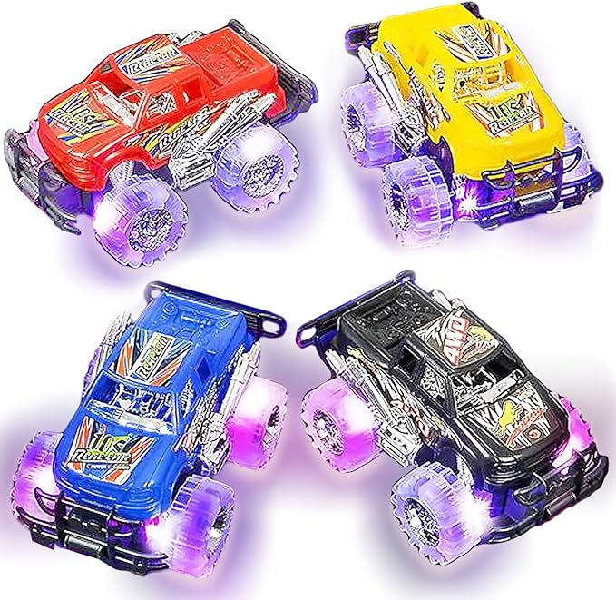 Light-Up Monster Truck Toys (2-Pack) – Push-&-Go Cars with Glowing Wheels – Birthday Gift for Toddlers, Boys & Girls Ages 3+ – Durable Friction-Powered Trucks – Batteries Included nirvanaguru