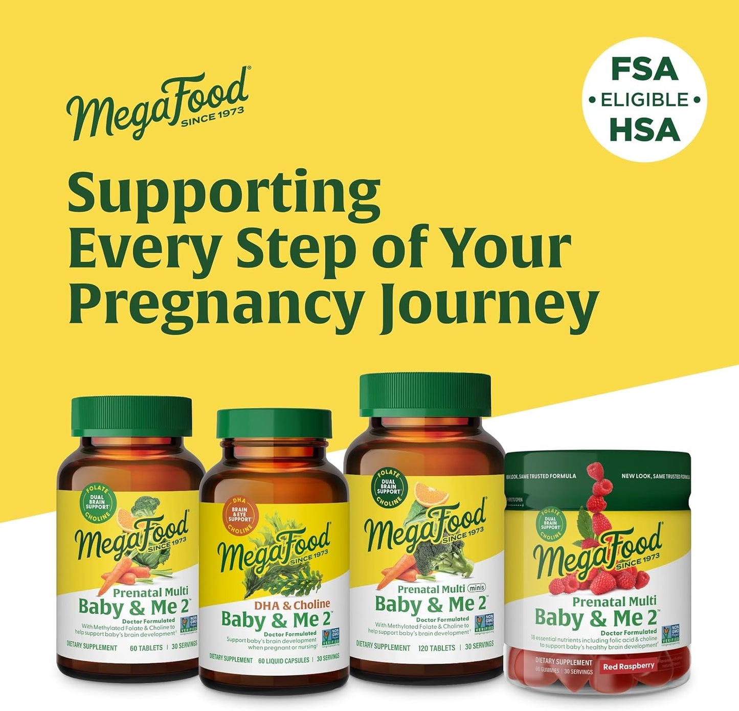 MegaFood Baby & Me 2 Prenatal Vitamins for Women, DHA & Choline Supplements, Liquid DHA and Choline for Baby's Brain and Eye Development During Pregnancy, Vegan, 60 Capsules (30 Servings) Nirvana Guru