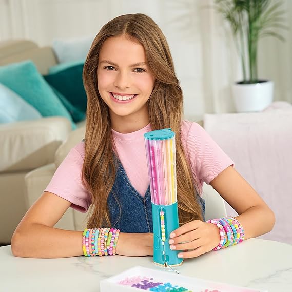 Make It Real Heishi Bead Kit - Vibrant Colors - Creative Beading Set for Kids Compatible with Bracelet Maker - Organize with Storage Case nirvanaguru