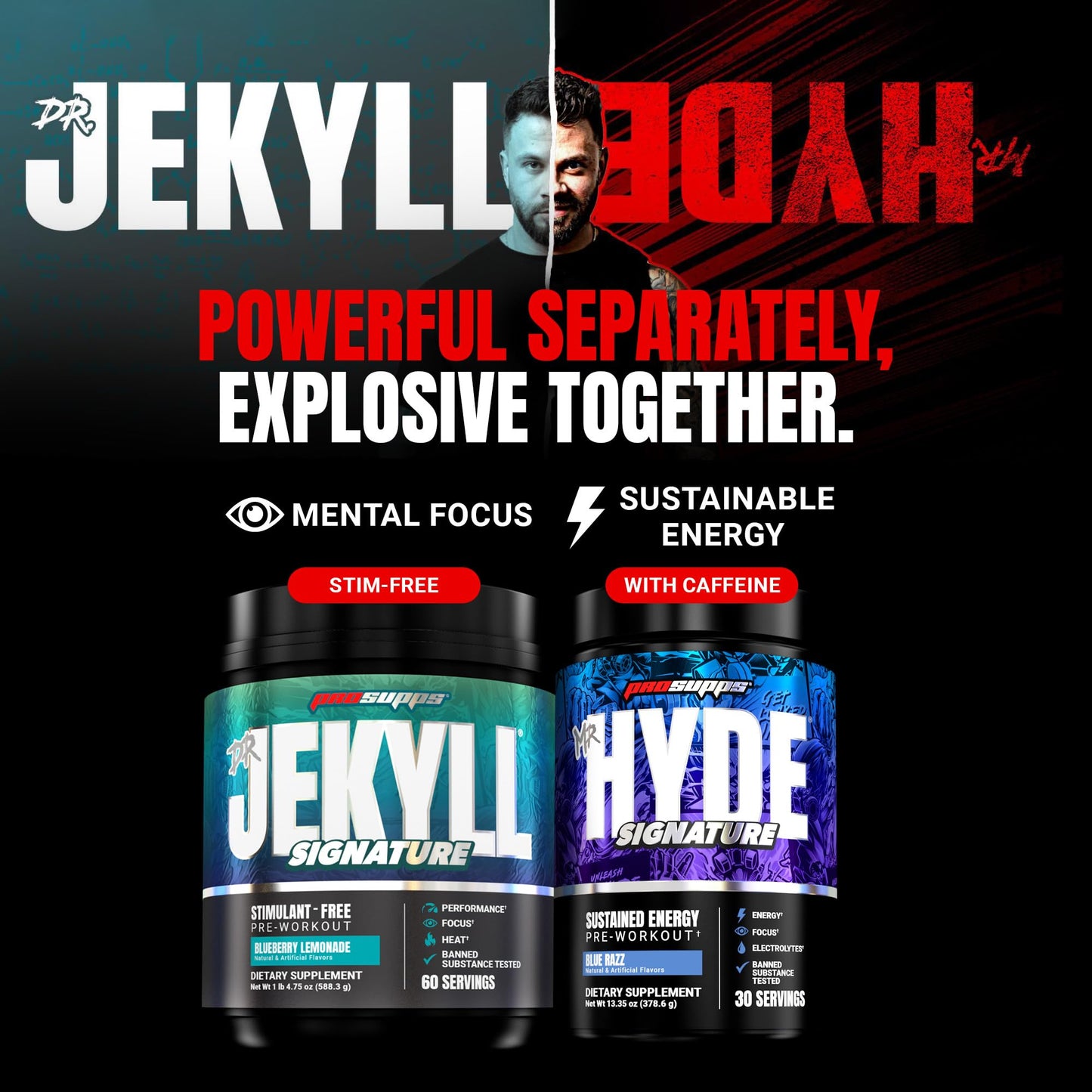PROSUPPS Mr. Hyde Signature Pre Workout Powder with Creatine, Beta Alanine & Caffeine - Performance, Energy & Endurance - Clean Fitness & Gym Supplements for Men & Women (Blue Razz, 30 Servings) Nirvana Guru