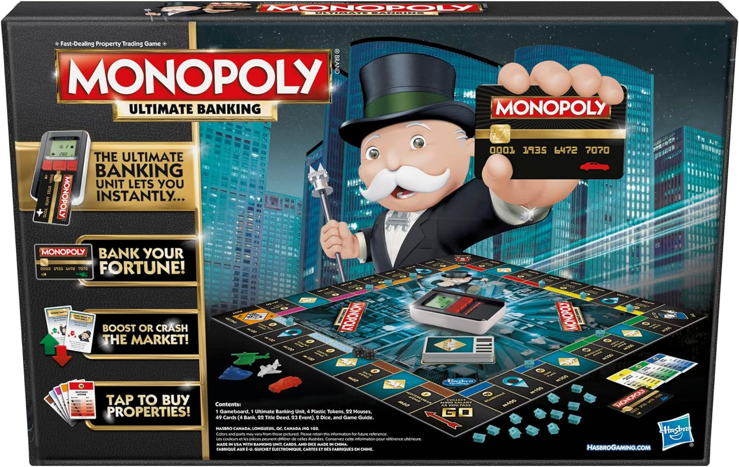 Hasbro Gaming Monopoly Ultimate Banking Edition Board Game for Families and Kids Ages 8 and Up, Electronic Banking Unit Nirvana Guru