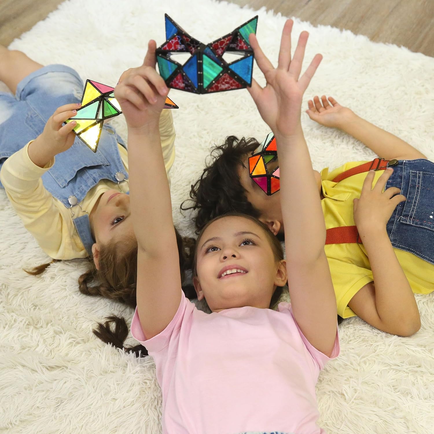 TOSY Magnet Pyramid Glow - 1 Cube Transforms into 1 Billion Shapes, 12 Pieces, 243 Rare Earth Magnets, Glowing, Holographic Design Magnet Tiles Creative Puzzle STEM/STEAM Toy Nirvana Guru