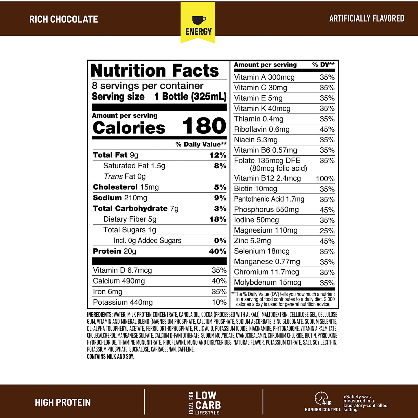 SlimFast Protein Shake with Caffeine, Caramel Macchiato- 20g Protein, Meal Replacement Shakes, High Protein with Low Carb and Low Sugar, 24 Vitamins and Minerals, 12 Count (Pack of 1)
