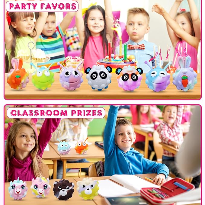 18 PACK Animal Pop Balls Party Favors for Kids,3D Pop Balls Fidget Toys,Birthday Gifts for Boys & Girls,Goodie Bag Stuffers,Pinata Stuffers,Carnival Prizes,Treasure Box Toys,Kids Prizes nirvanaguru
