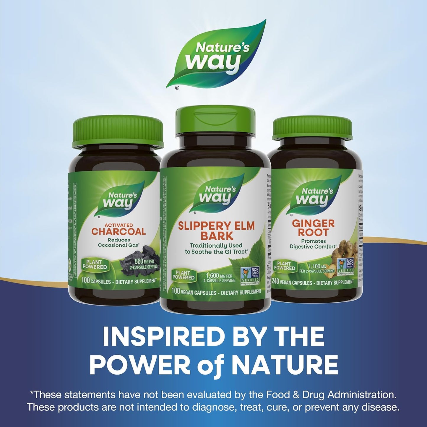 Nature's Way Slippery Elm Bark, Traditional Support to Soothe the GI Tract*, Vegan, 100 Capsules - Nirvana Guru