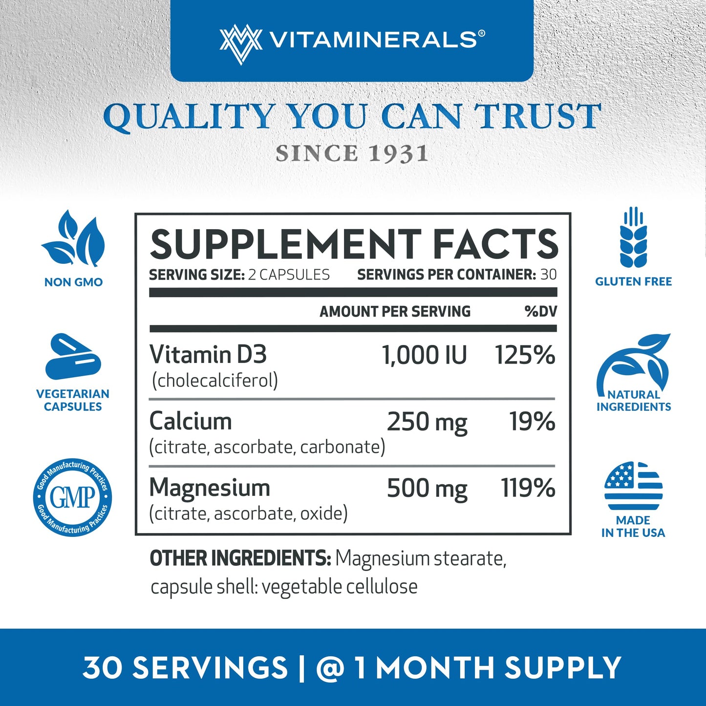 10 Magnese® Magnesium, Calcium & Vitamin D3, Bone & Muscle Support 180 Veggie caps Nirvana Guru