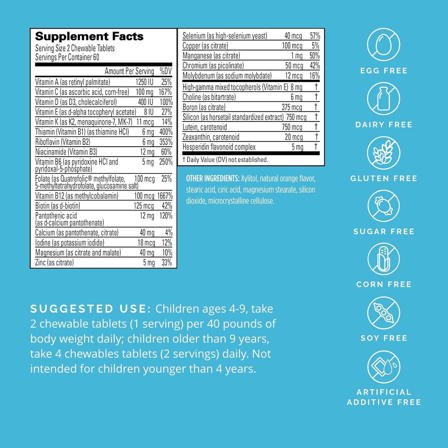 BRAINMD Dr Amen Kids’ NeuroVite, Orange Flavor - 120 Penguin-Shaped Chewables - Multivitamin & Mineral Supplement - Promotes Healthy Development & Growth - Gluten Free - 60 Servings Nirvana Guru