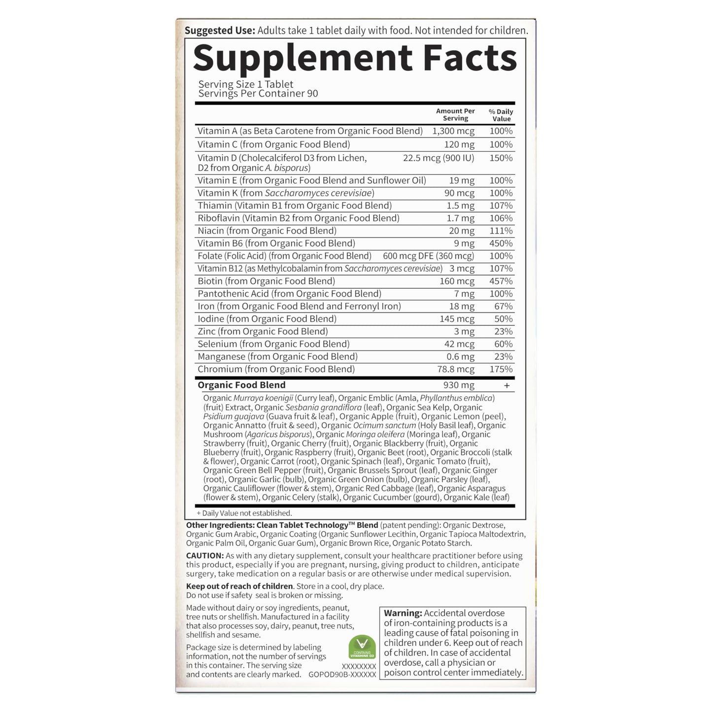 Garden of Life Organics Prenatal Vitamins - 90 Tablets, Prenatal Once Daily Whole Food Vitamins for Women with Folate not Folic Acid, Vitamin D3, Iron, Vegan One a Day Prenatal Multivitamin - Nirvana Guru