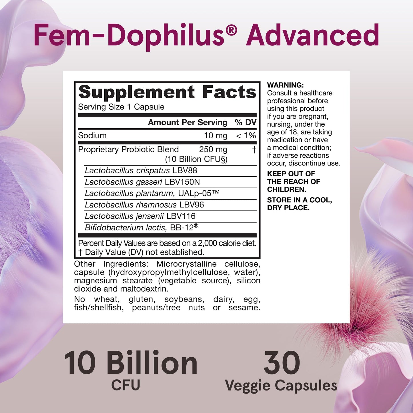 Jarrow Formulas Fem Dophilus Probiotics for Women - 10 Billion CFU, Female Vaginal Probiotics, Vaginal, Urinary Tract and Digestive Support, 30 Capsules - Nirvana Guru