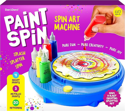 Dan&Darci Paint Spin Art Machine Kit for Kids - Arts & Crafts for Boys & Girls Ages - Art Craft Set Gifts for 6-9 Year Old Boy, Girl - Painting Spinner Toys - Birthday Gift Ideas for Ages 6-12 Years Nirvana Guru