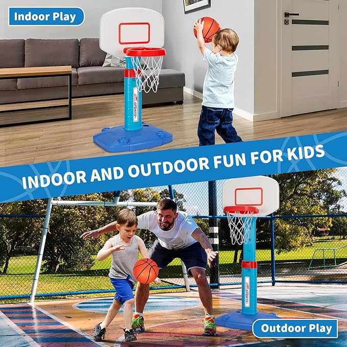 Toddler Basketball Hoop Indoor for Age 1-3, Adjustable Kids Basketball Hoops, Mini Basketball Hoop with 3 Balls for Outdoor Poolside, Birthday Christmas Sport Toys Gift for Baby Boys Girls Age 1 2 3 4 Nirvana Guru
