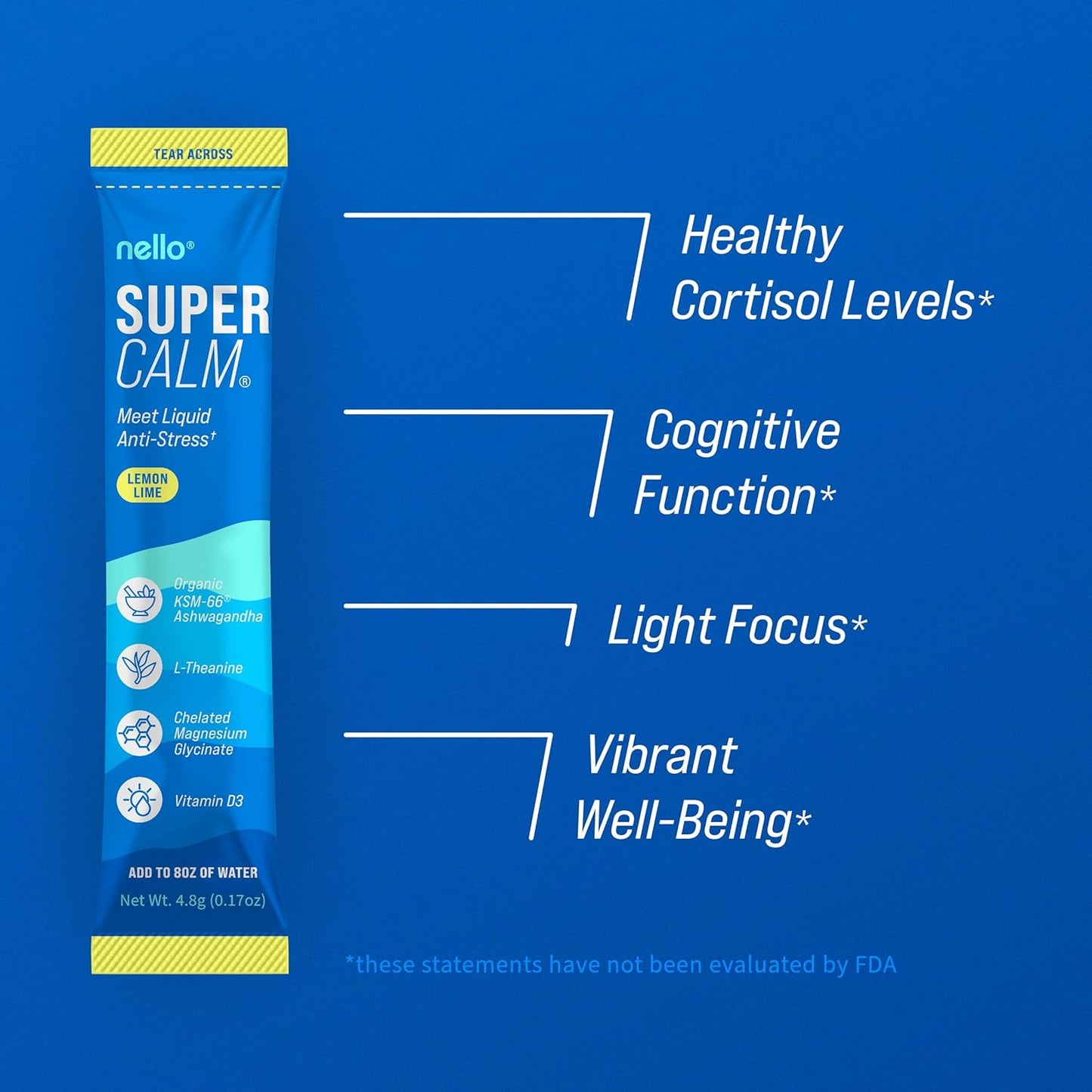 Supercalm Powdered Drink Mix, Raspberry Lemonade, L Theanine, Ksm-66 Ashwagandha, Magnesium Glycinate, Vitamin D 3, Supplements for Relaxation & Focus, No Sugar, Non GMO, On The Go, 20 Ct