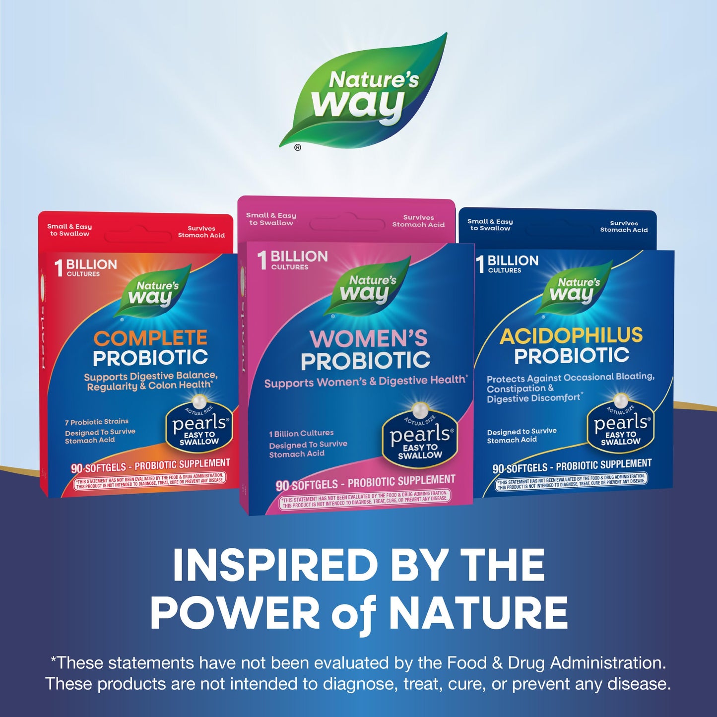 Nature's Way Women's Probiotic Pearls, Supports Women's and Digestive Health*, Protects Against Occasional Constipation & Bloating*, 1 Billion Live Cultures, 90 Softgels (Packaging May Vary) - Nirvana Guru