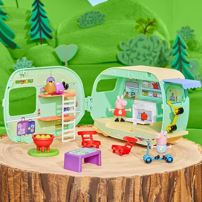 Peppa Pig Caravan Playset for Girls and Boys, 3 Figures, 6 Accessories, Preschool Toys, Kids Gifts, Ages 3+ nirvanaguru