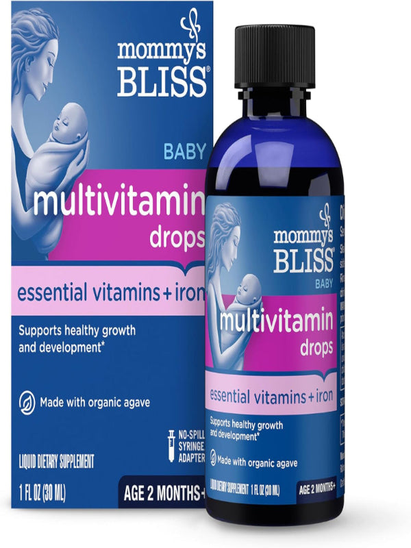 Mommy's Bliss Baby Multivitamin + Iron, Daily Essential Vitamins for Immune Support, Healthy Growth & Bone Development*, Age 2 Months+, 30 ml, Liquid - Nirvana Guru