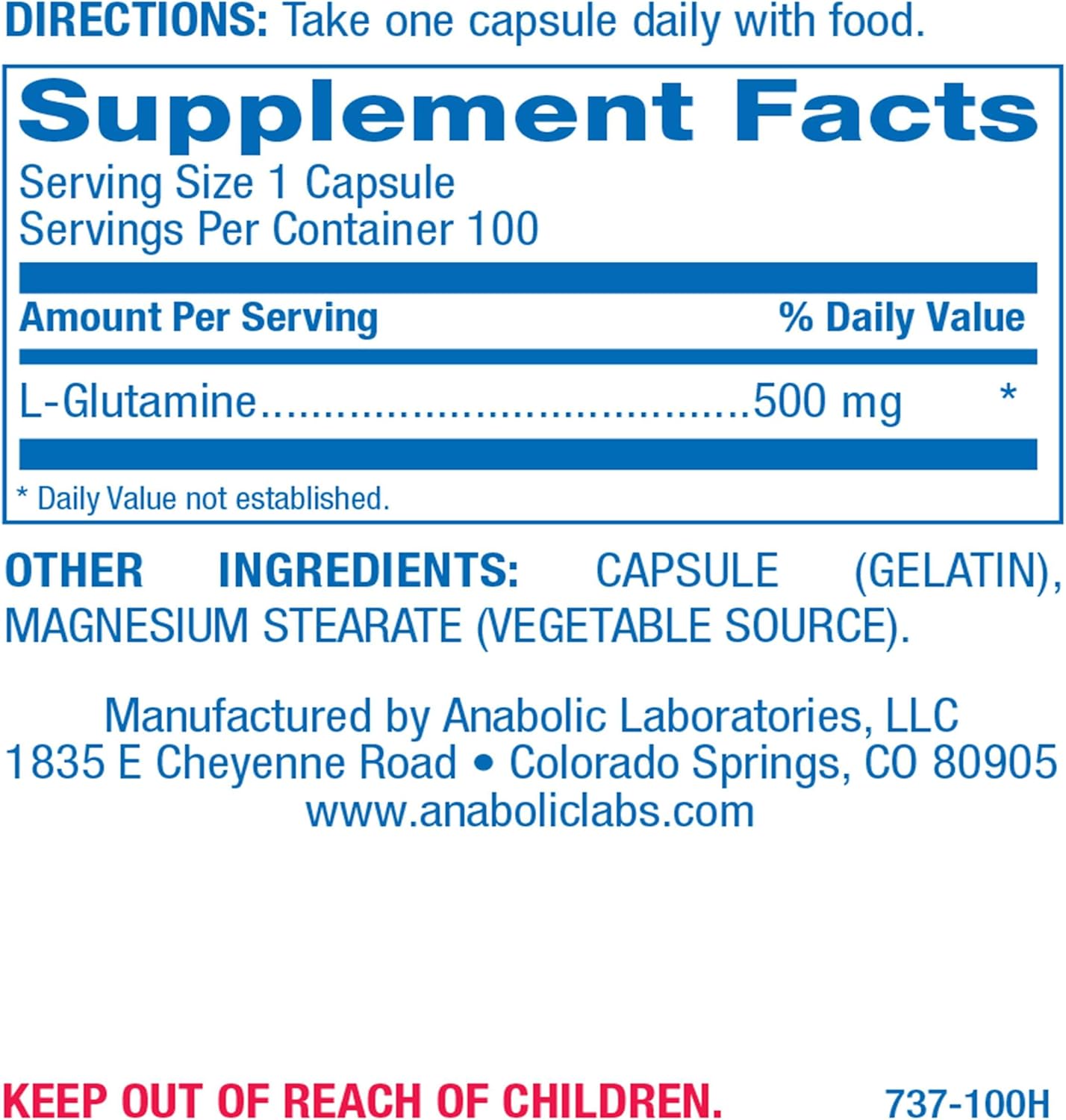 Free Form L-Glutamine Supplement - Clinical L Glutamine Capsules 500mg for Gut Health and Immune Support - Powerful Amino Acid Glutathione Precursor - Non-GMO & Made in The USA - 100 Servings Nirvana Guru