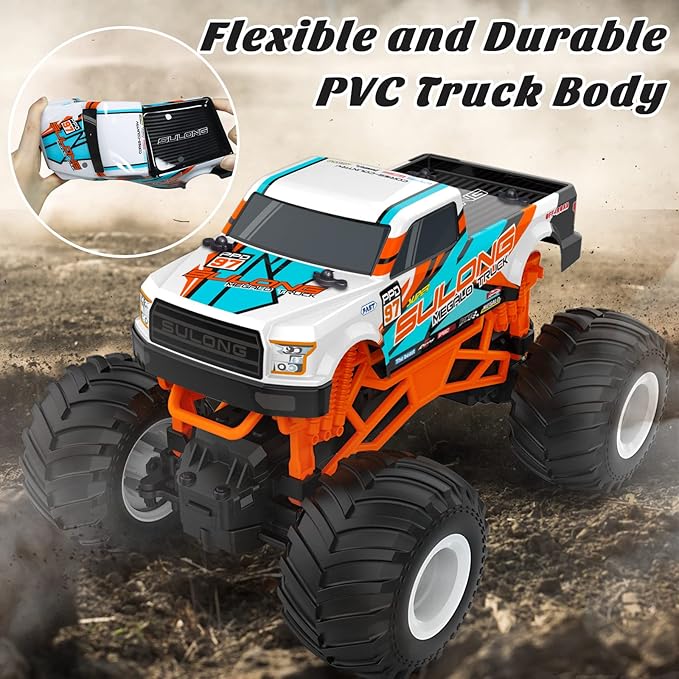 1:16 Scale RC Monster Truck - 2.4GHz All Terrain Car for Kids 4-12, 20 Km/h Off Road RC Truck, Christmas or Birthday Gift Nirvana Guru