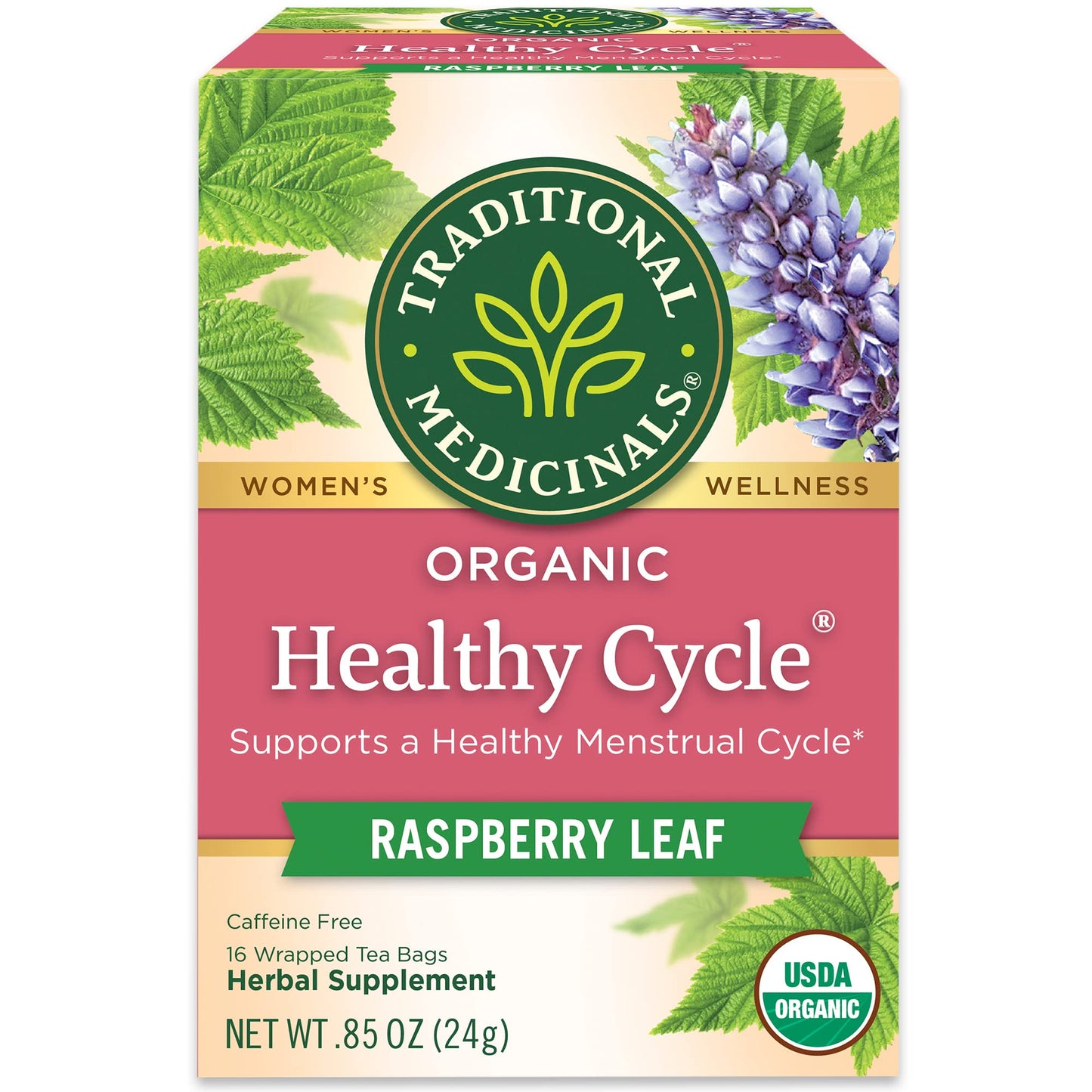 Traditional Medicinals Tea, Organic Healthy Cycle, Supports Healthy Menstrual Cycles, Includes Spearmint,16 Tea Bags - Nirvana Guru