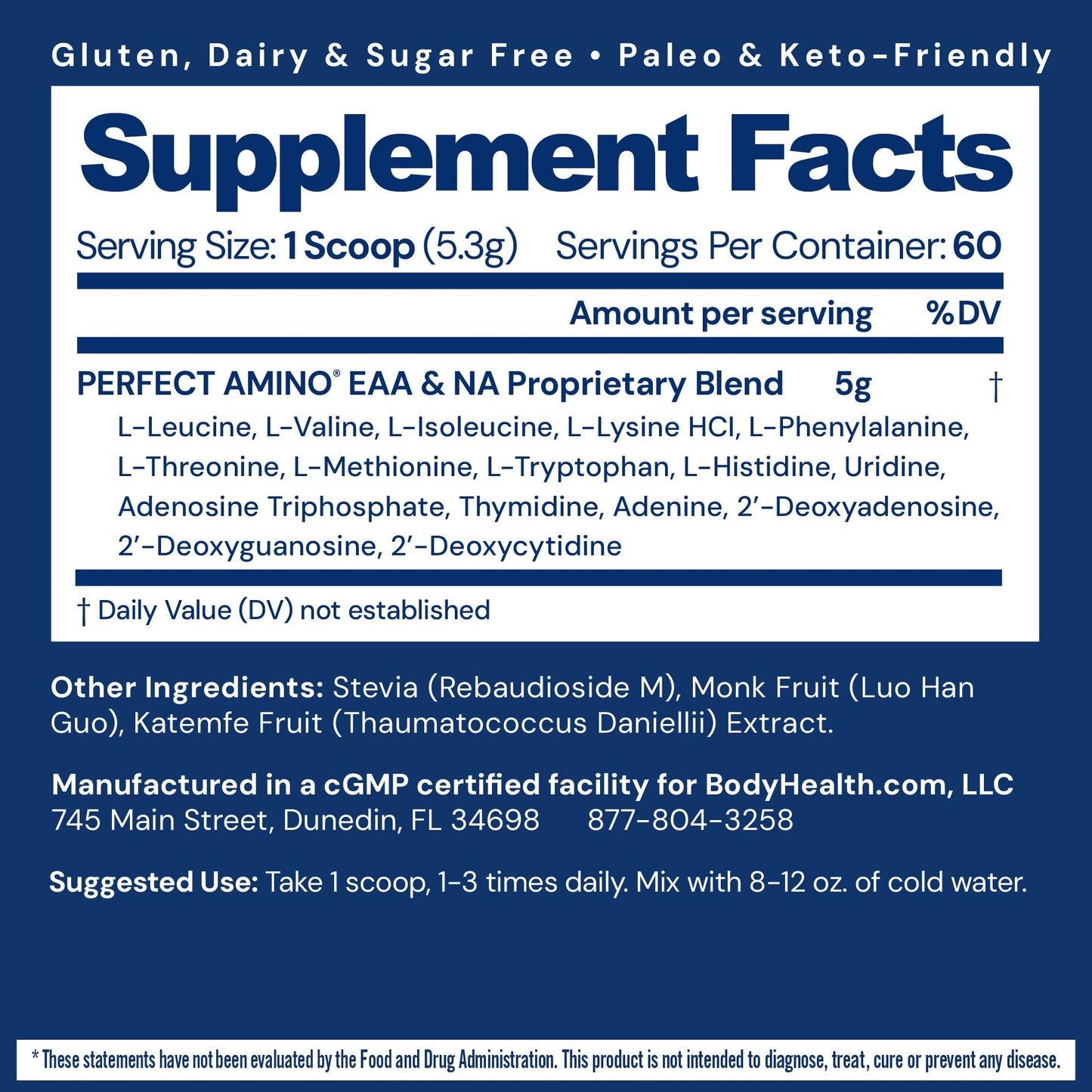 BodyHealth PerfectAmino Powder - BCAA and EAA Powder for Pre and Post Workout - Amino Acid Energy Drink for Men and Women to Support Lean Muscle and Recovery - Strawberry - 30 Servings Nirvana Guru