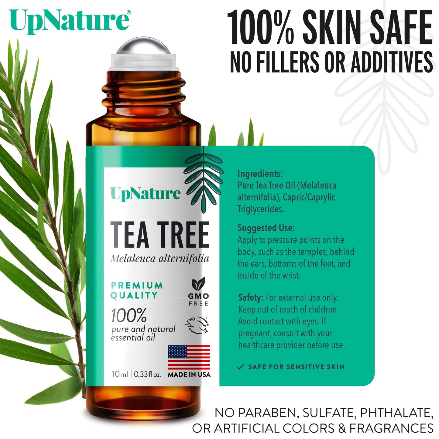 UpNature Lavender Essential Oil Pure Roll On - 100% Natural Lavender Oil for Skin