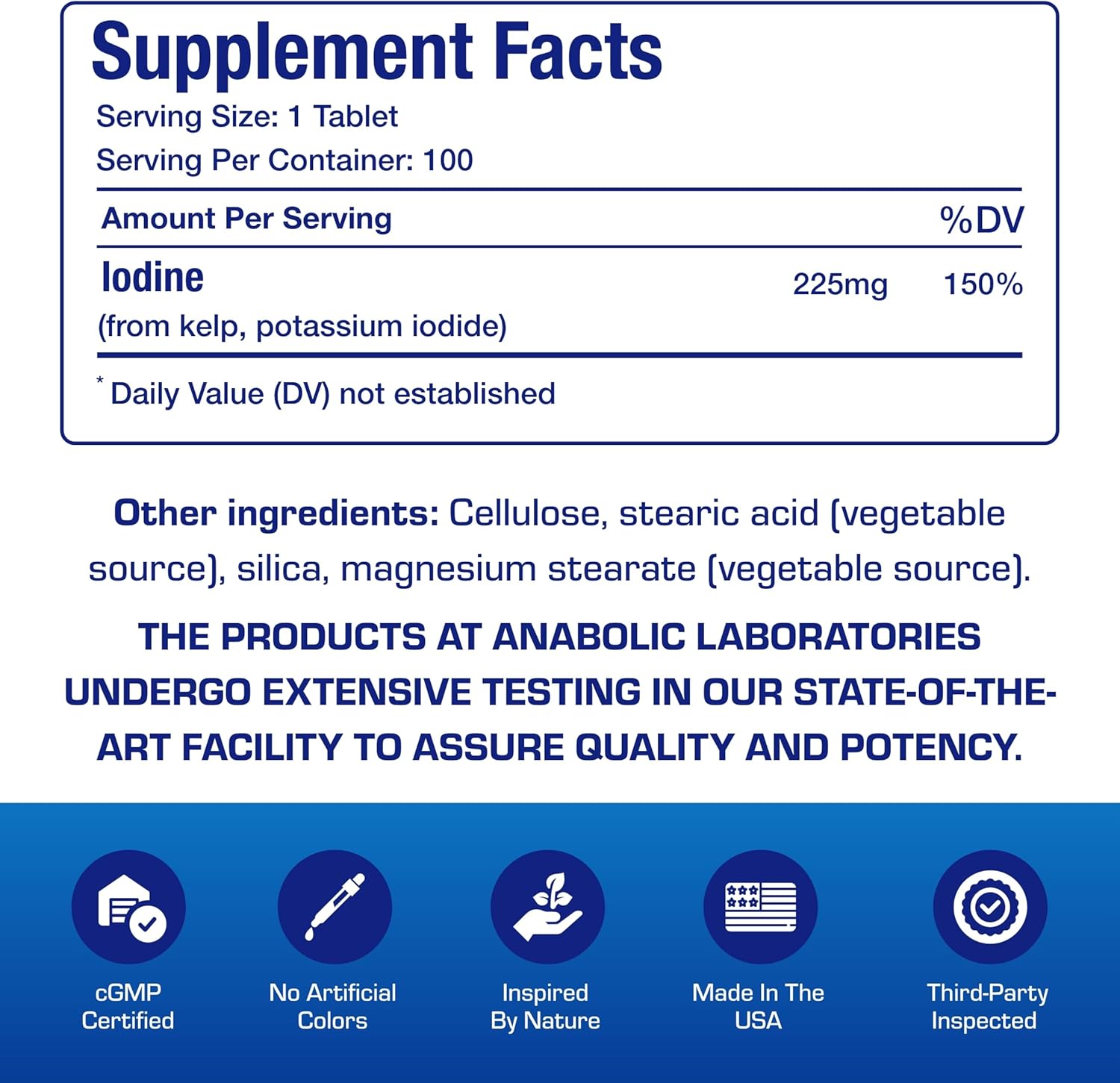 Sea Kelp Iodine Supplement - Clinical Grade Enhanced Iodine Supplement for Women and Men for Energy Metabolism and Thyroid Support - High Absorption Vegetarian Non-GMO Small Tablets (100 Servings) Nirvana Guru