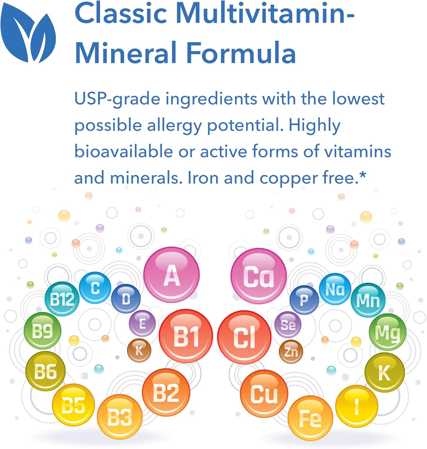 Allergy Research Group - Multi-Vi-Min Without Copper and Iron - Hypoallergenic - 150 Vegetarian Capsules Nirvana Guru
