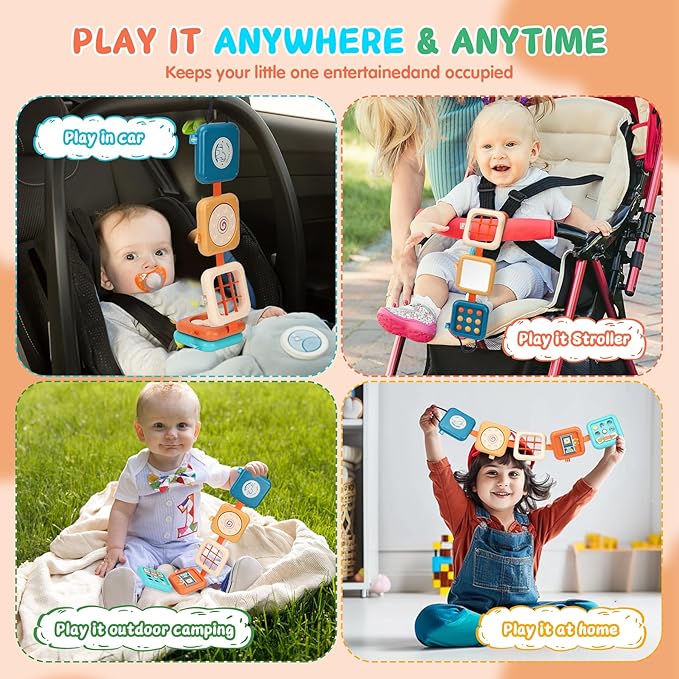 Busy Board for 1 Year Old, Travel Toys for Toddler 1-3, Montessori Busy Board Busy Cube, Toys Gifts for 1 Year Old Boy Girl nirvanaguru