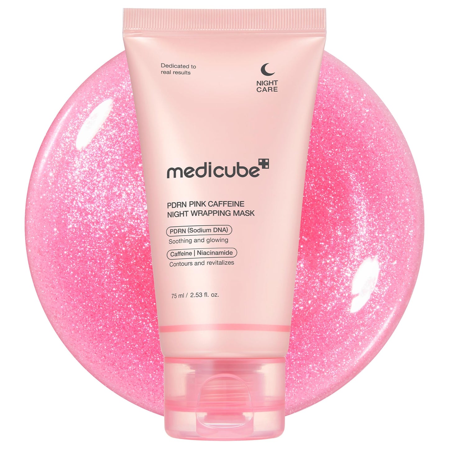 medicube PDRN Caffeine Overnight Wrapping Peel Off Facial Mask | Firming, Depuffing & Hydration | Salmon DNA + Caffeine + Collagen For Refined, Glass Skin & Face Contour Support | Korean Skin Care Nirvana Guru