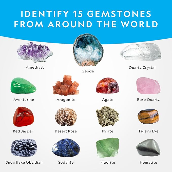 NATIONAL GEOGRAPHIC Mega Gemstone Dig Kit – Dig Up 15 Real Gemstones and Crystals, Science Kit for Kids, Gem Digging Kit, Gift for Girls and Boys, Mining Kit, Rock Collection Nirvana Guru