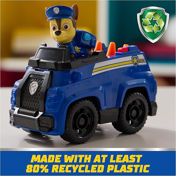 PAW Patrol, Chase’s Patrol Cruiser, Toy Car with Collectible Action Figure, Sustainably Minded Kids Toys for Boys & Girls Ages 3 and Up nirvanaguru